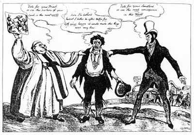 Cartone della campagna per le elezioni suppletive della contea di Clare, 1828 da Irish School